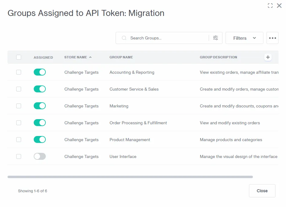 Miva Merchant API Token – Groups Assigned