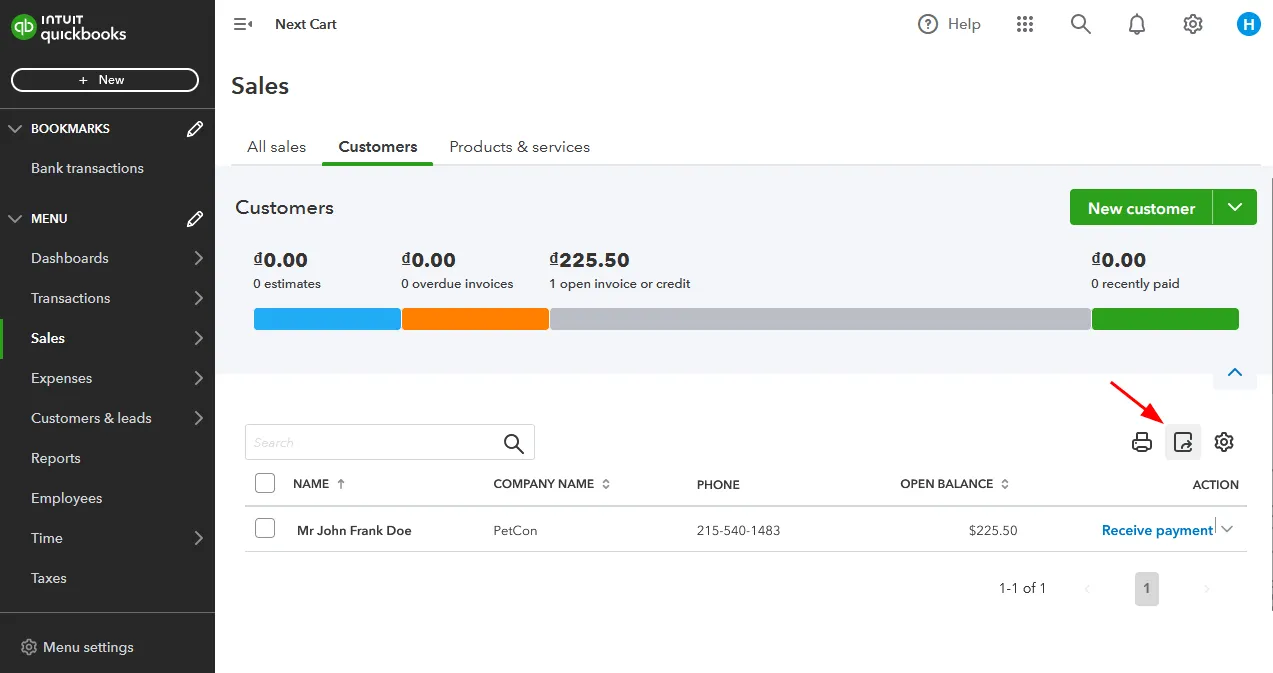Quickbooks Customer Export