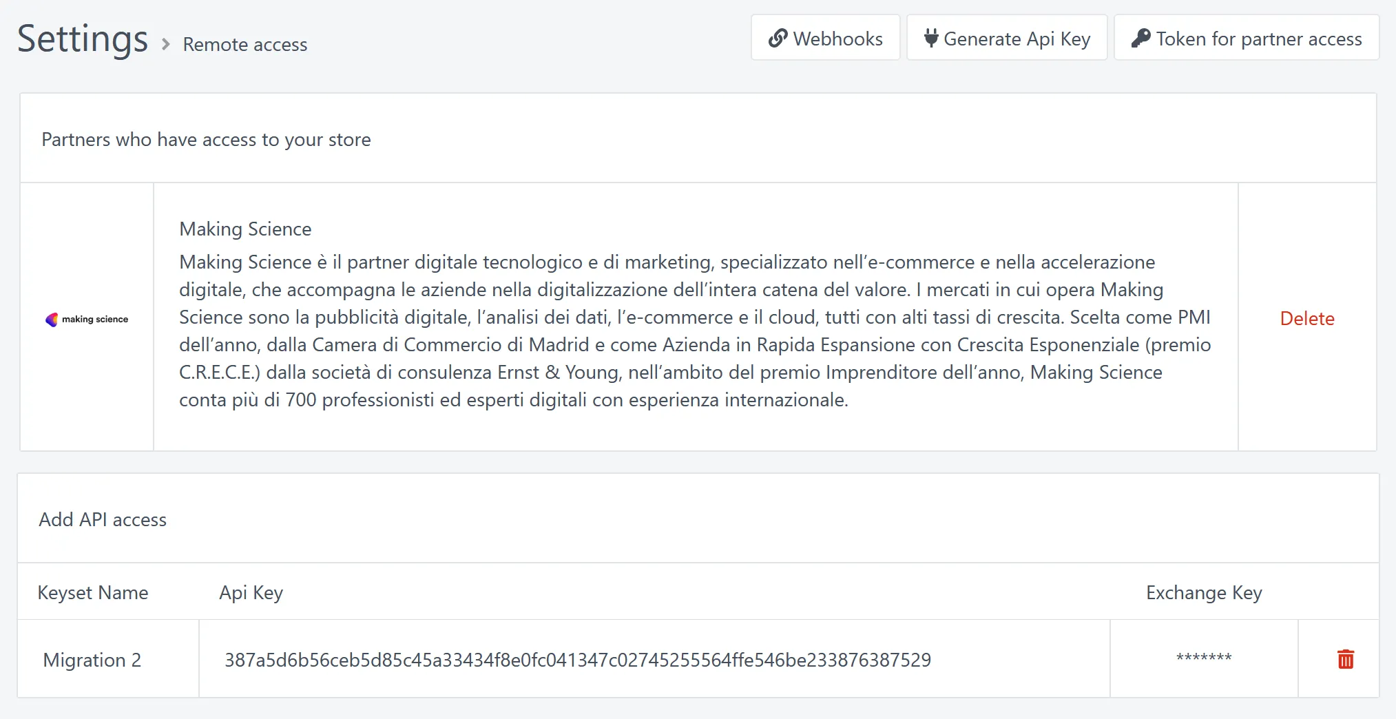 Storeden API Key