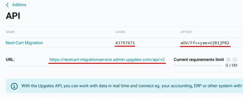Upgates API Key