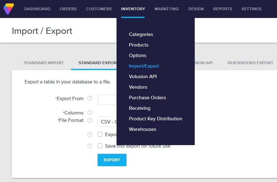 Volusion Export Data