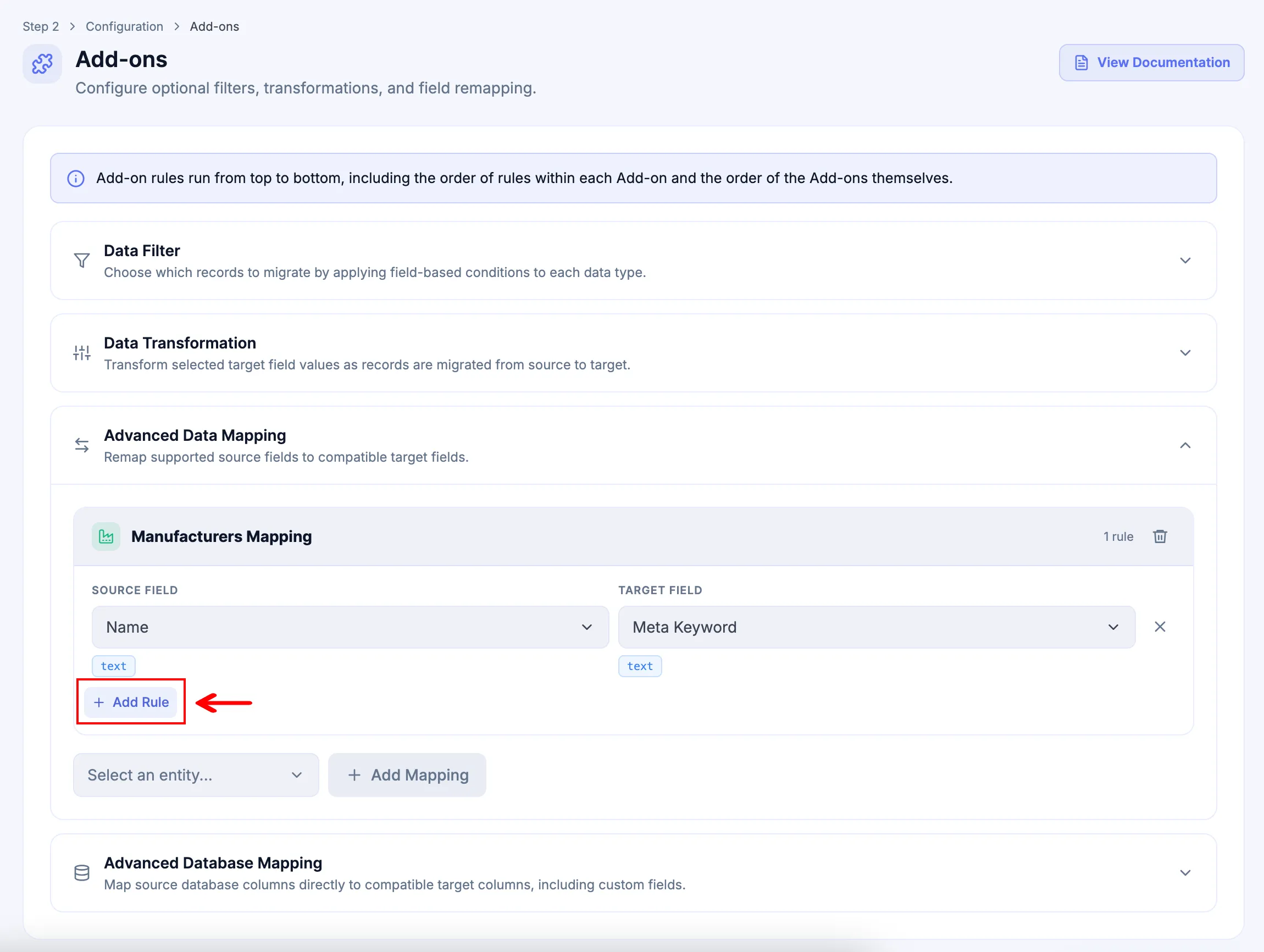 Add another Advanced Data Mapping rule